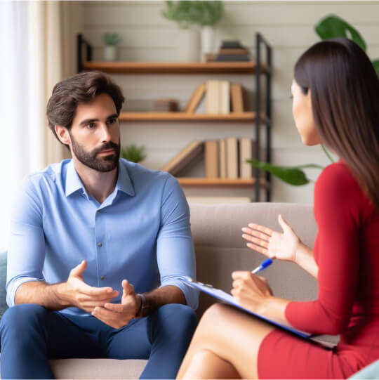 Мужчина на приеме психолога